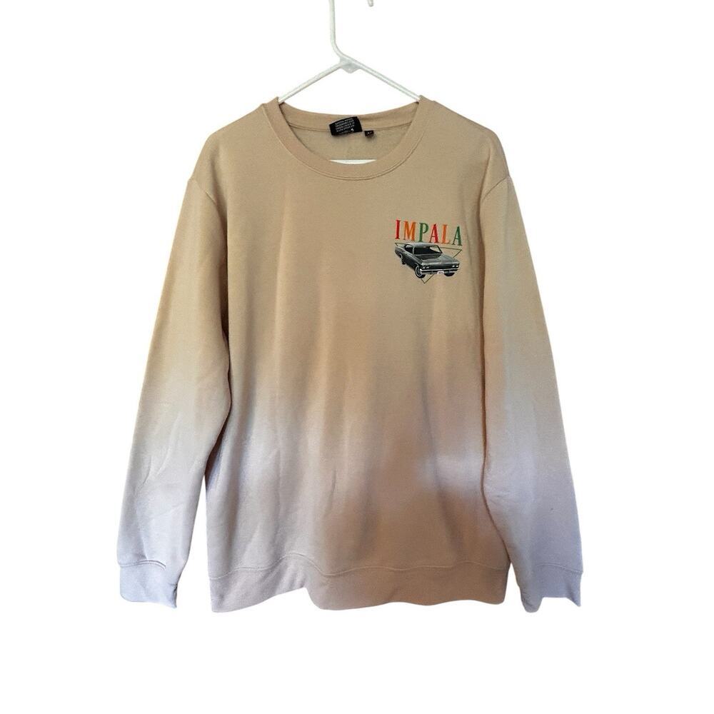 Chemistry Men’s 1965 Impala Graphic Long Sleeve Light Peach Sweatshirt Size XL